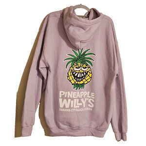 Pineapple Willy’s Hoodie Panama City Beach Graphic Sweatshirt Purple Gildan L